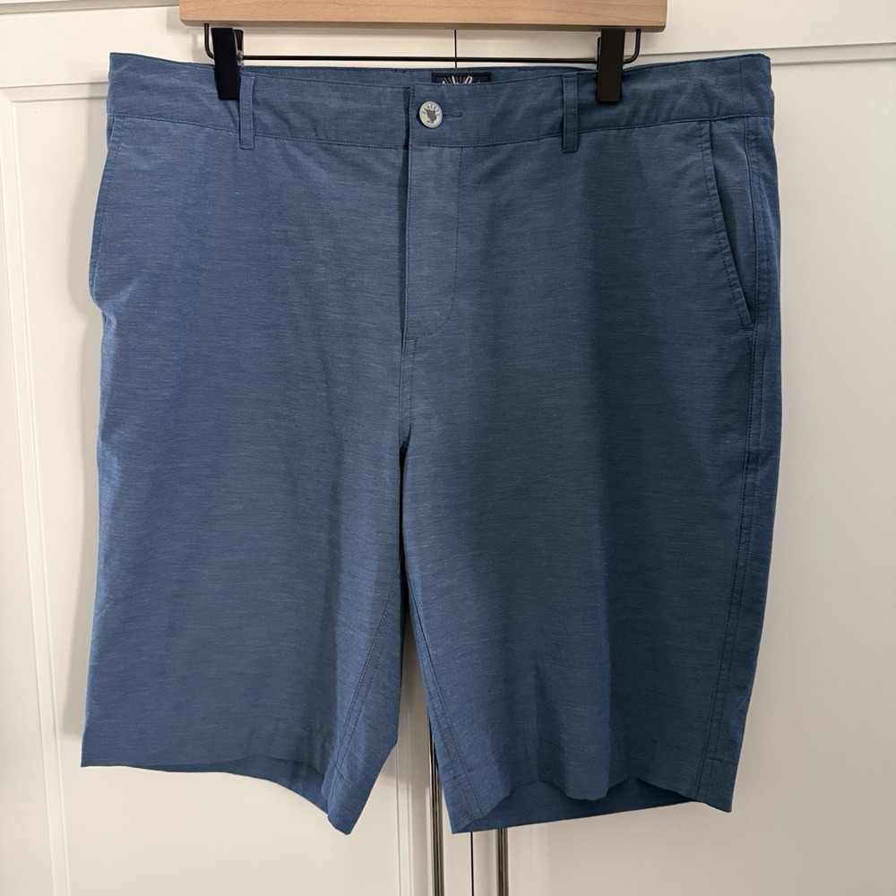 Faherty All Day Shorts Mens 36 Blue Chinos Stretch Performance Shorts